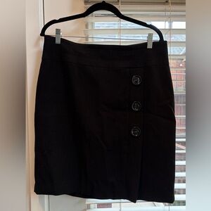 Talbots Black Skirt with Button Detail